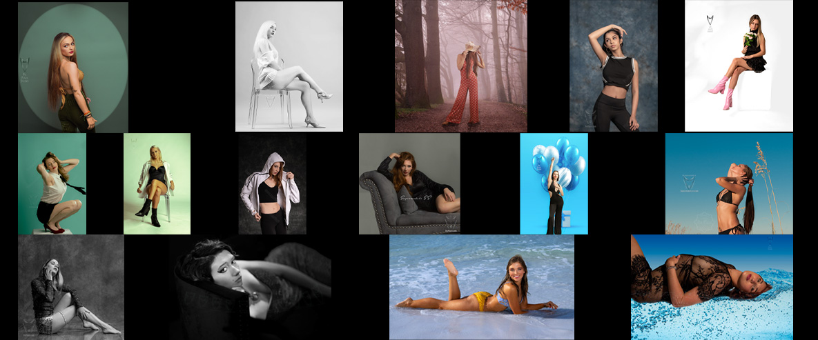 Composite of models photos for header