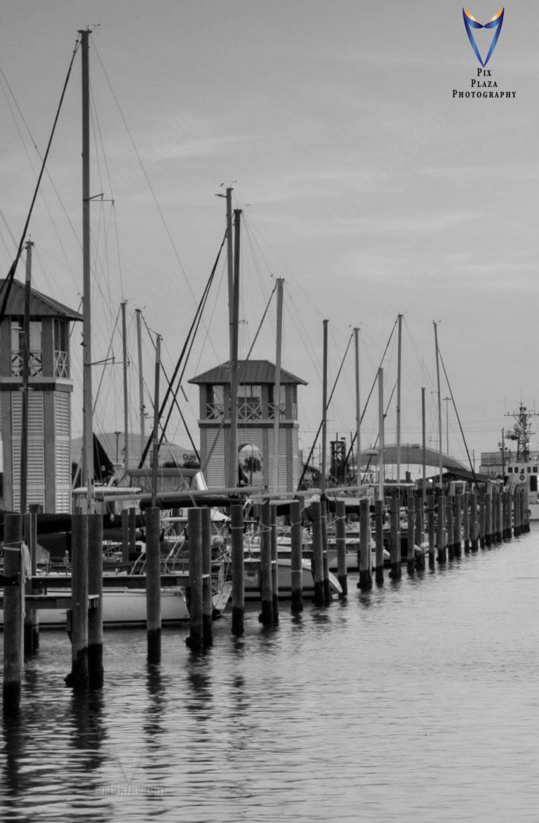 City harbor Gulfport stock photo